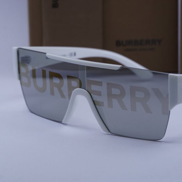 Burberry BE4291 3007/H Shield Sunglasses - White/Grey Tampo Burberry Silver main image 4